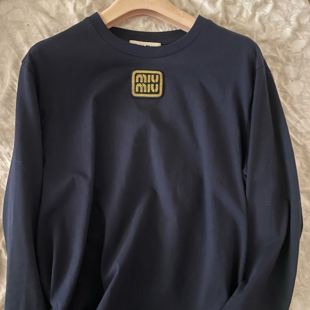 Miu Miu Blue Long Sleeve Tee
